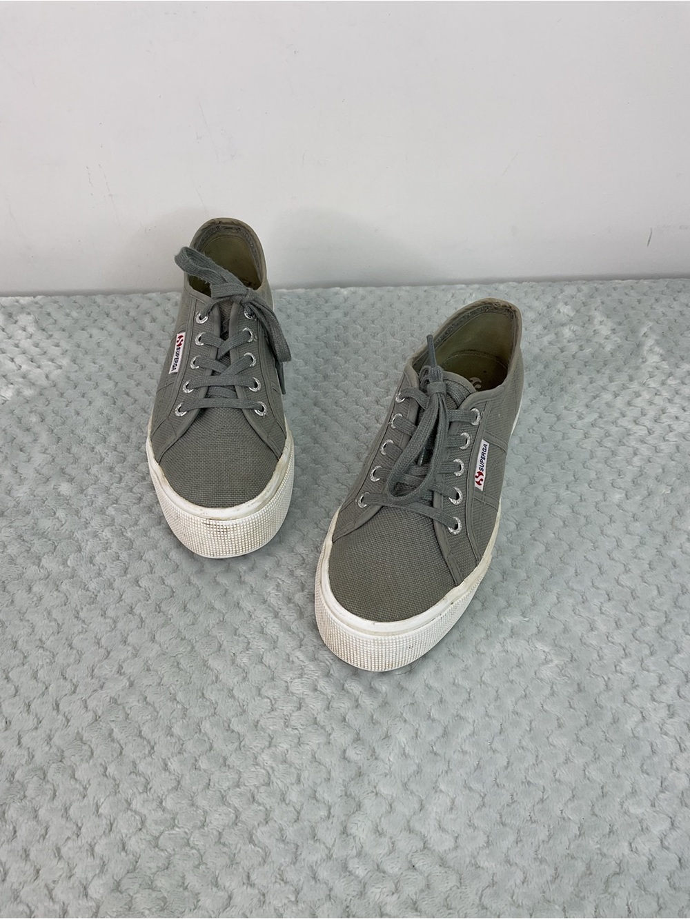 Superga Dark Sage Platform Sneakers Size 37